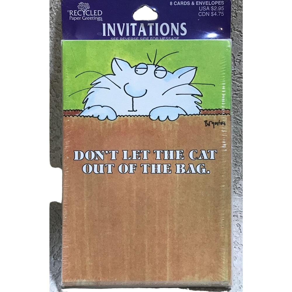 Boynton 8 Surprise Party Invitations Envelopes Don't Let The Cat Out Of The Bag